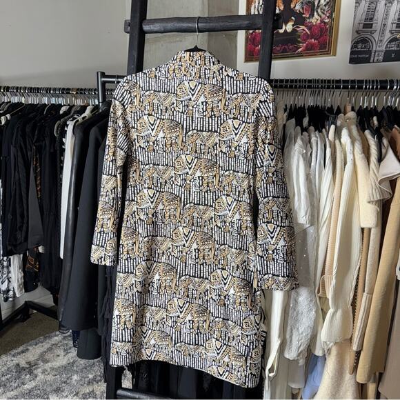 Jude Connally Chris Tunic Dress Elephant Print, Black Cream White - Picture 9 of 10